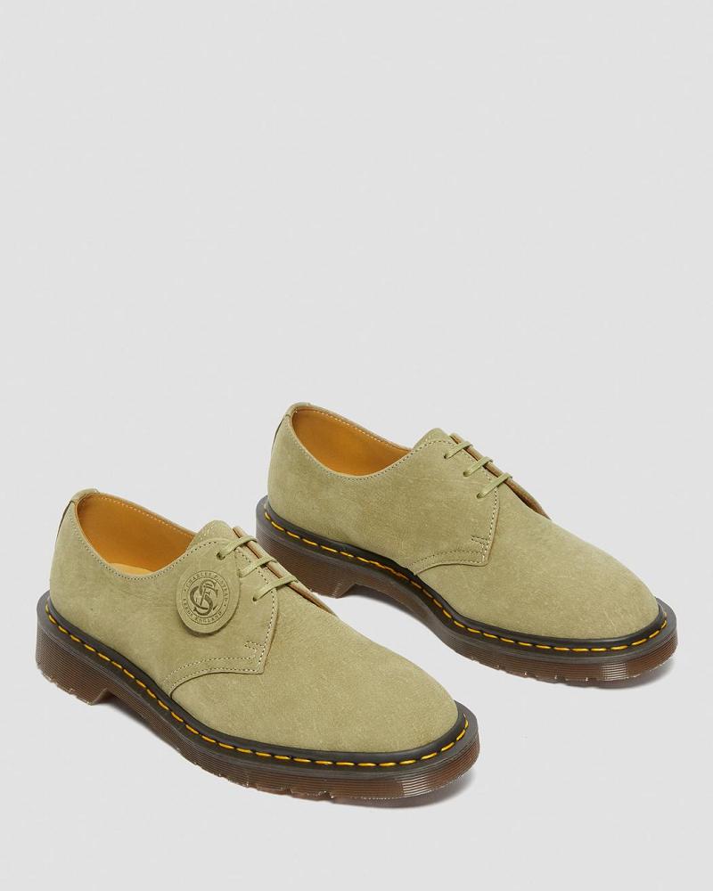 Dr Martens 1461 Made in England Nubuck Læder Oxford Sko Dame Grøn | DK 357ZUT